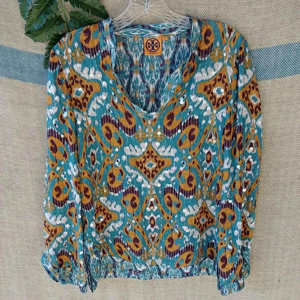 Tory Burch Multicolor Patterned Blouse - Picture 1 of 4